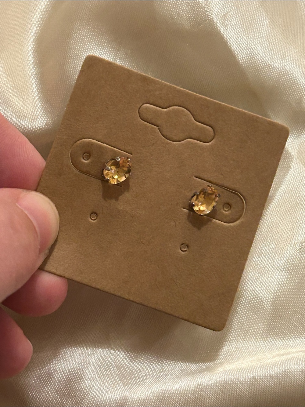 Sterling silver Citrine Stud Earrings - Classic Women's Jewelry